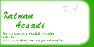 kalman acsadi business card