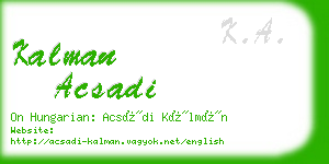 kalman acsadi business card